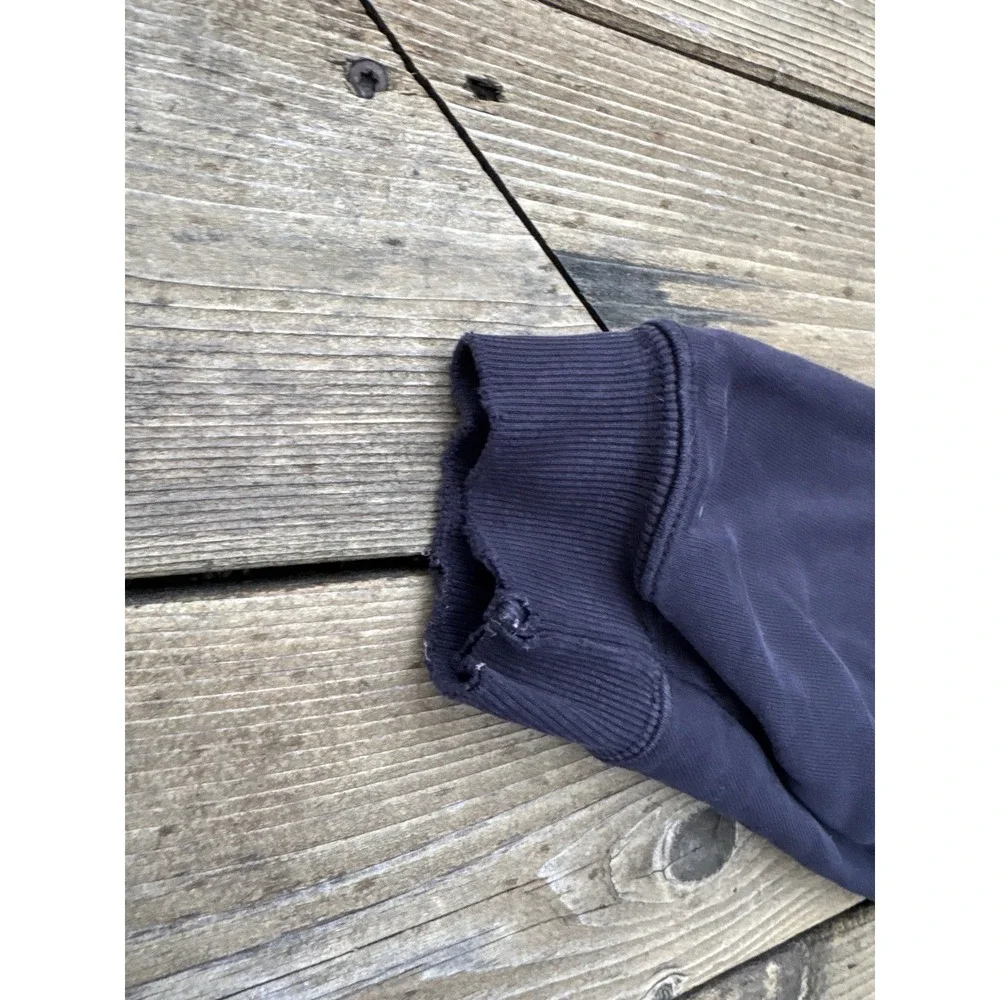 Carhartt Hoodie L Faded Black Distressed Heavyweight Workwear Hooded